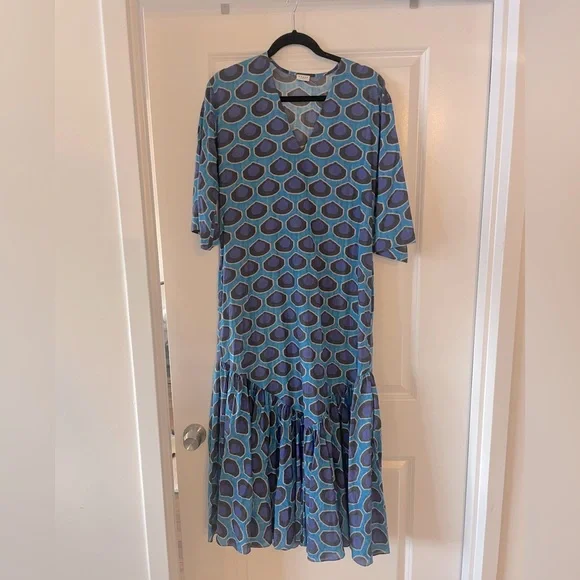 Rhode Dresses | Rhode Resort Maxi Dress In Blue Ikat Print | Color: Blue/Purple | Size: 4 | Pm-25427812's Closet